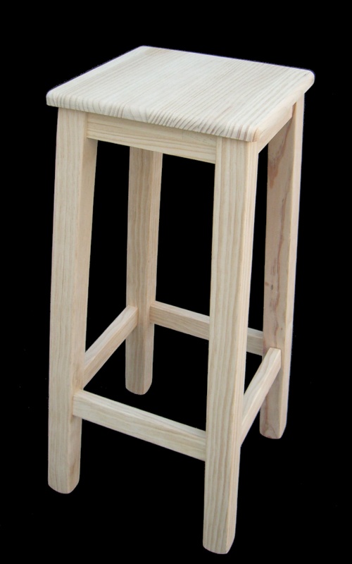Taburete alto respaldo madera pino crudo modelo Ana - MUEBLENCRUDO -  Muebles en Crudo Online