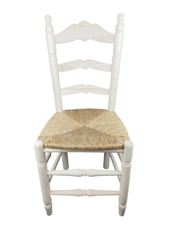 Silla en madera de chopo con asiento de enea sintética recambiable. - Imagen 2