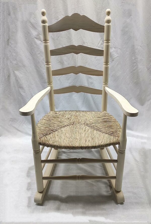 Mecedora de Lactancia con Asiento de Enea. Madera al Natural. - Imagen 3