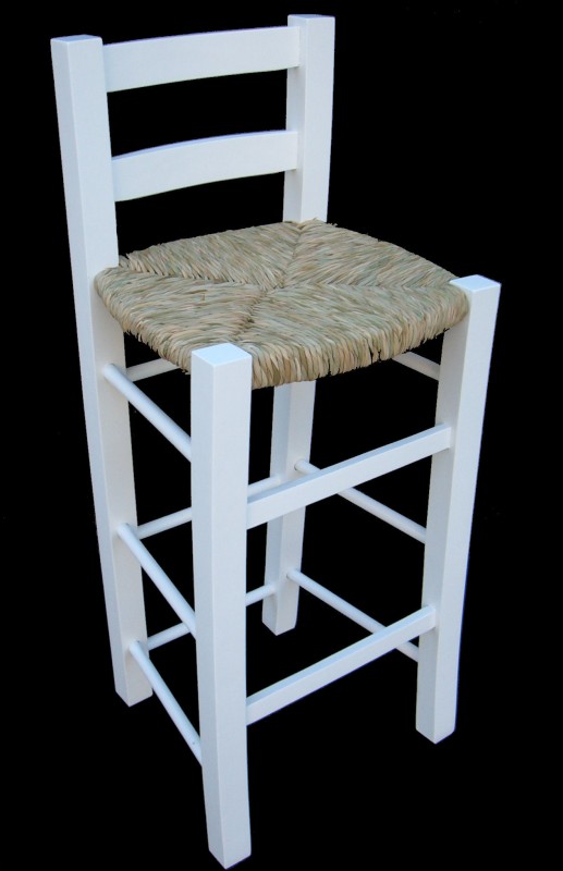 Taburete alto con respaldo dos tablas