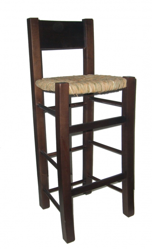 Taburete alto con respaldo tabla ancha